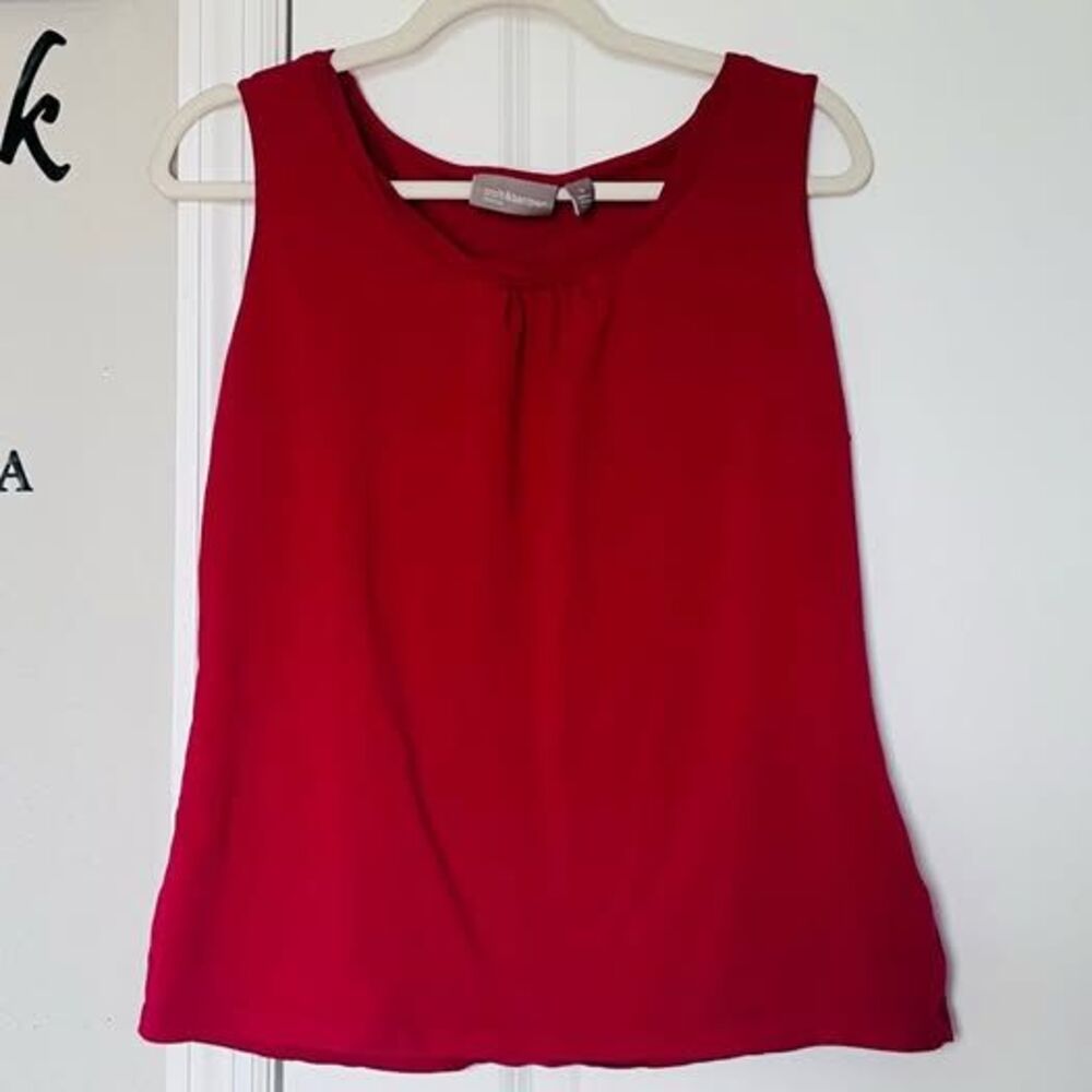 croft & barrow Red Sleeveless Round Neck Womens Top Size Large
